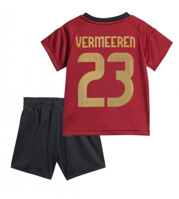 Belgien Arthur Vermeeren #23 Hemmakläder Barn EM 2024 Kortärmad (+ Korta byxor)